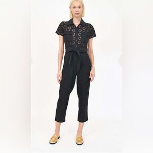 Christy Lynn Chase Black Linen Jumpsuit